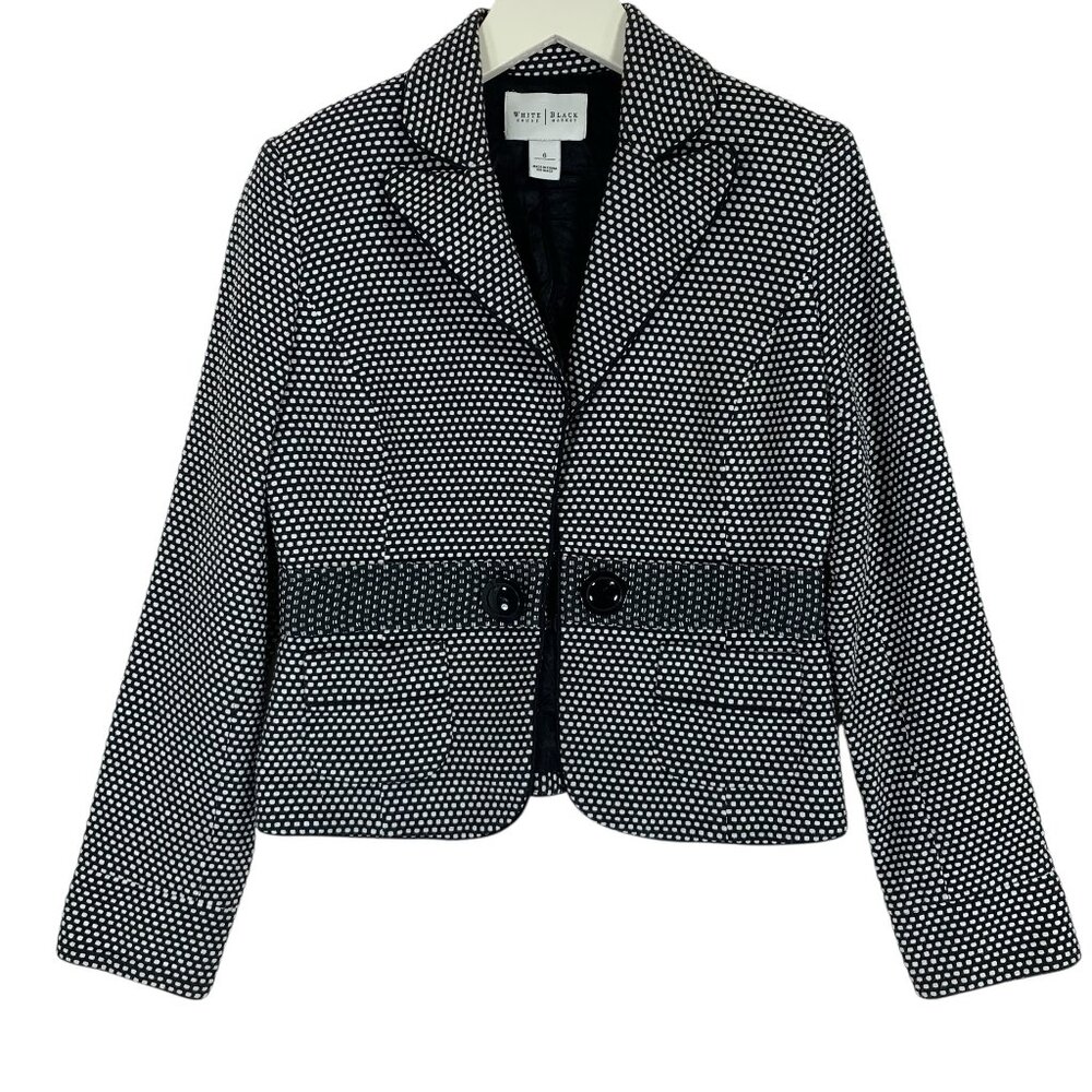 White House Black Market tailored jacket blazer black and white size 6